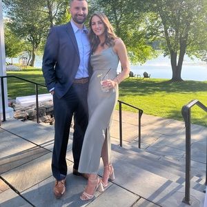 BHLDN Cali Satin Cowl-Neck Midi Slip Dress